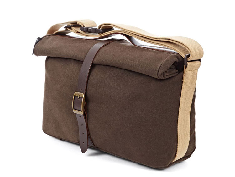 BROMPTON Waxed Cotton Roll Top Bag