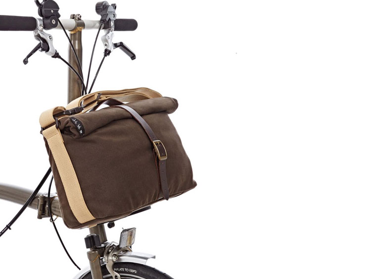 BROMPTON Waxed Cotton Roll Top Bag